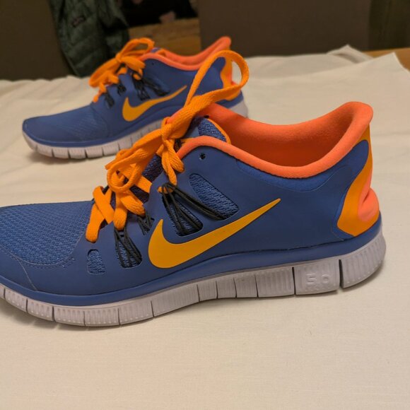 Nike Free 5.0 Womens 8.5 Training & Running Shoes Blue & Orange - Picture 7 of 13